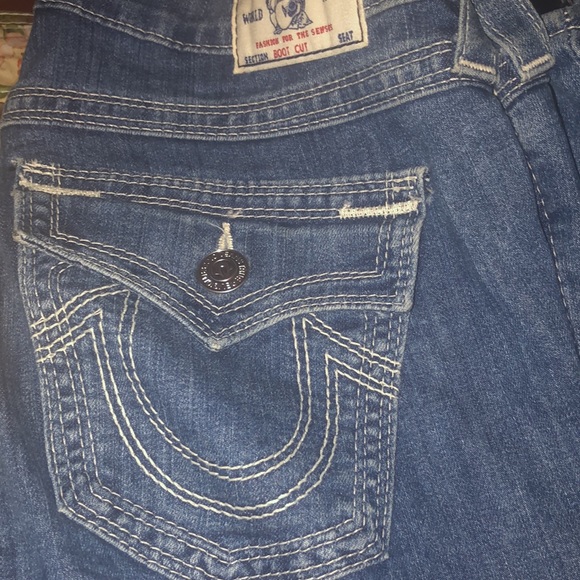 True religion light blue denim boot cut o stretch size 30 - used but like new - Picture 6 of 6